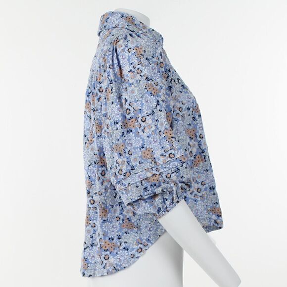 Free People Fleur Print Tunic Top in Retro Combo - Picture 5 of 5